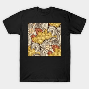 Paisley Print with Vintage Floral Motifs T-Shirt